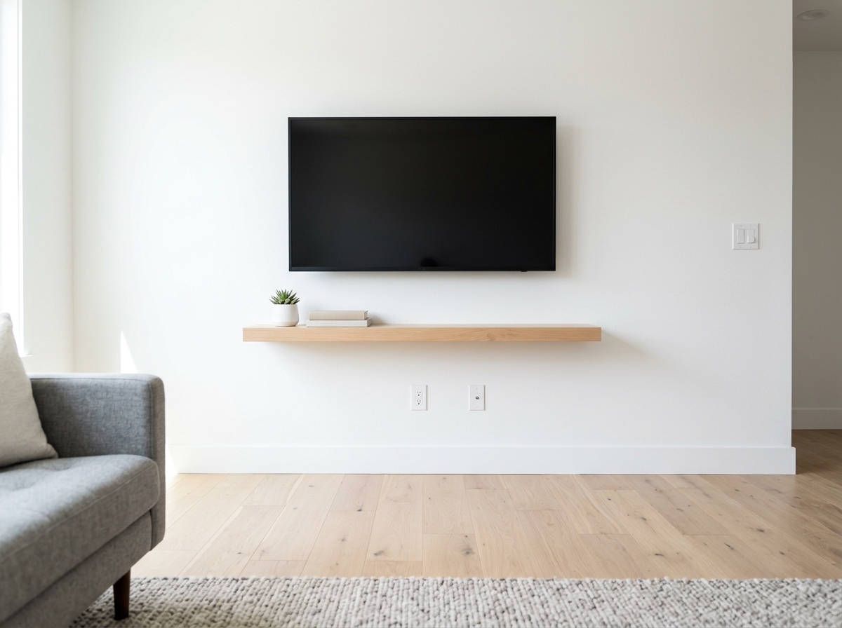 TV and shelf mounting